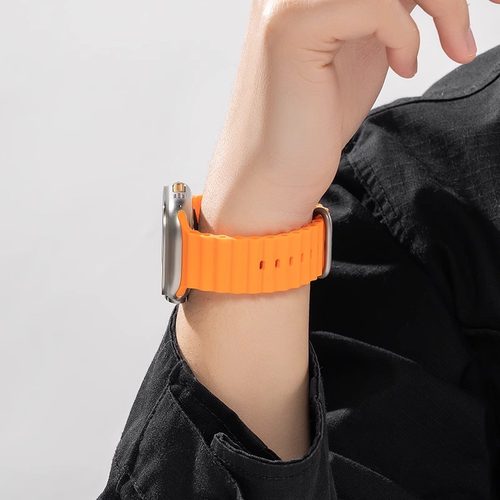匠戴适用iwatch11 ultra3/2海洋表带iwatch9苹果S10手表S9氟橡胶10高级S8男watchs8运动SE女S7智能腕带49新款 - 图2