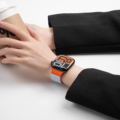 匠戴适用苹果S11手表iwatch10表带applewatch9磁吸SE3硅胶Ultra3男2智能S8女高级感7质感6女款运动秋冬腕表带 - 图0