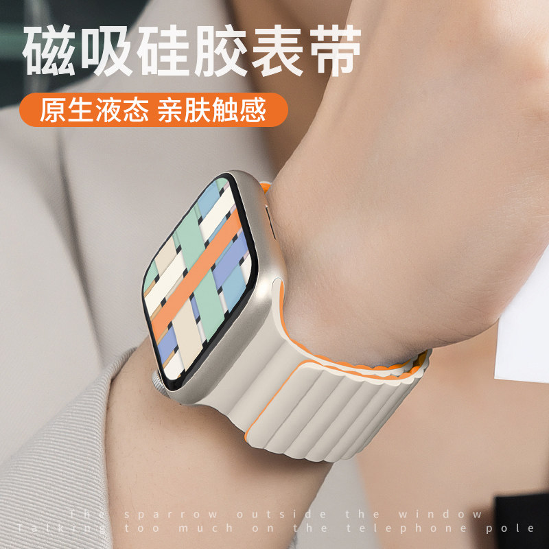 适用iwatch8苹果s7表带s8硅胶手表 匠戴智能手表手环表带/腕带