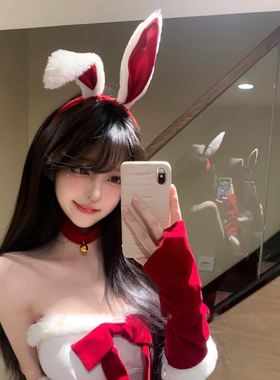 圣诞节红色摇铃项链女短款丝绒choker2025新款圣诞装扮项圈锁骨链