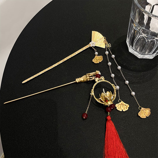 Haarnadel-Laternenquaste aus Metall im chinesischen Stil