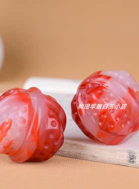 新疆籽料羊脂白玉原石手把件
