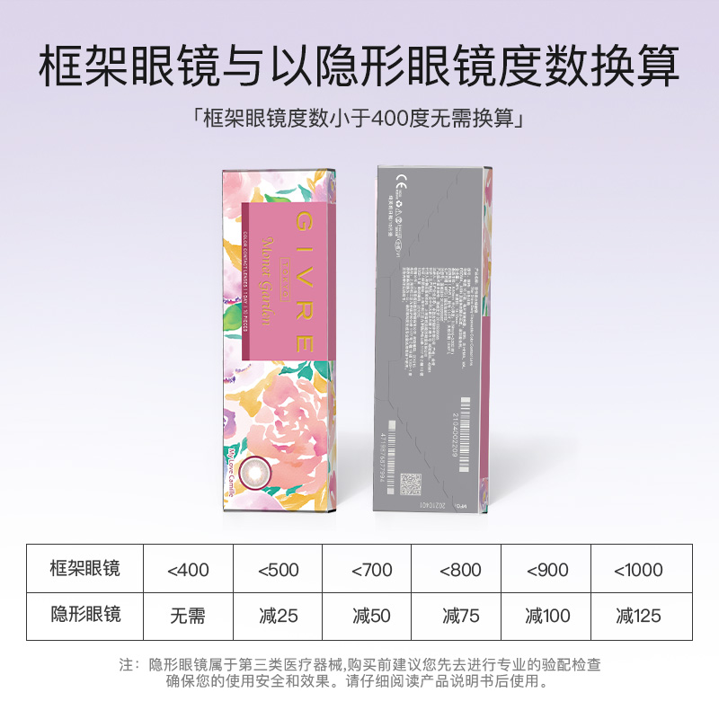 【囤货装】Givre绮芙莉美瞳日抛60片大小直径一次性莫奈隐形眼镜