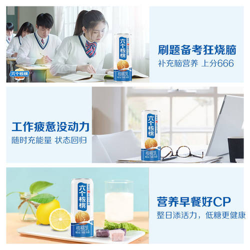 养元六个核桃整箱24罐官方旗舰店无糖精品型20罐送礼植物饮料学生 - 图1