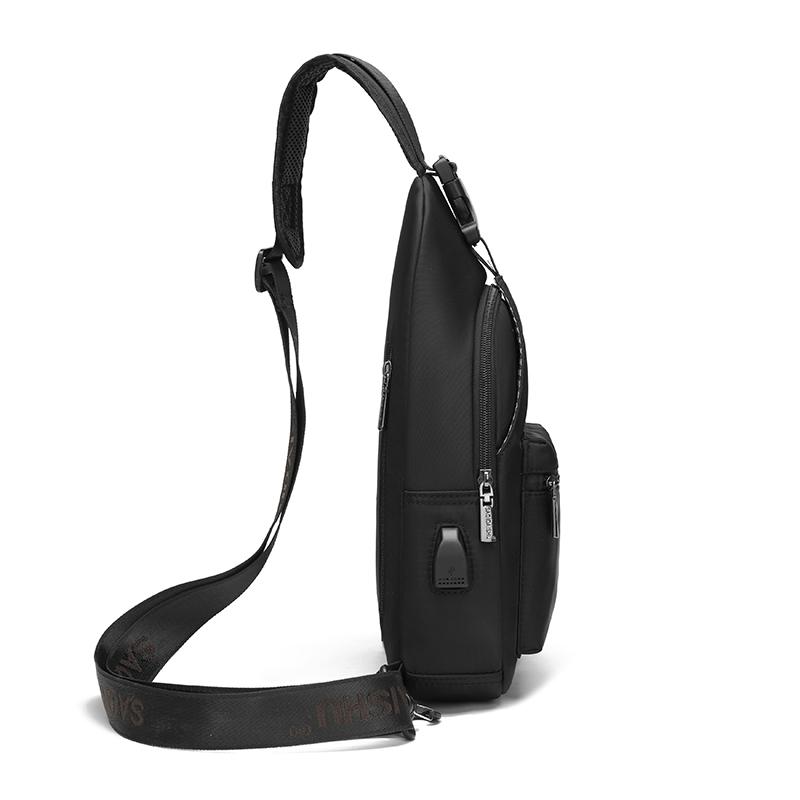 萨奇袋鼠胸包男款牛津布多功能通勤包商务休闲单肩斜挎包出行背包 - 图1