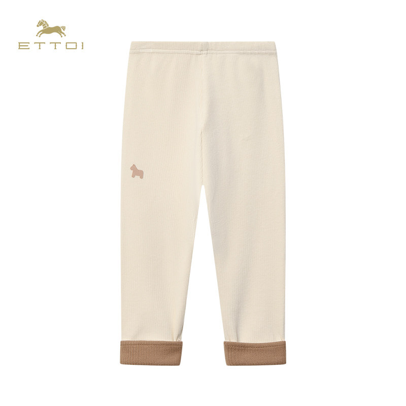 【朗姿集团】ETTOI爱多娃儿童米白色打底裤可爱印花舒适条纹百搭,淘宝优惠券,粉丝福利购,淘宝优惠卷