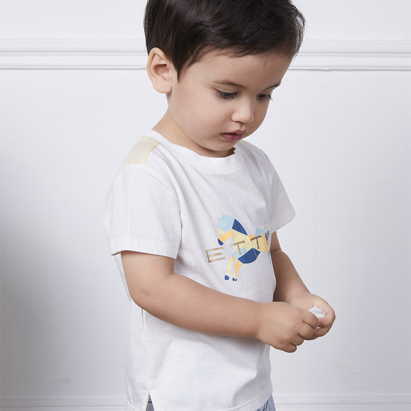 【朗姿集团】ETTOI爱多娃儿童短袖T恤童装夏季纯棉男童印花打底衫,淘宝优惠券,粉丝福利购,淘宝优惠卷