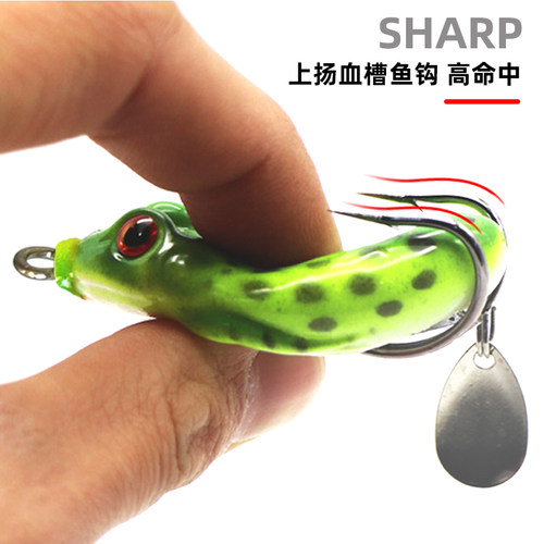 雷蛙鱼饵远投路亚饵钓黑鱼重草专杀防生渔具配件淡水亮片撞水青蛙 - 图2