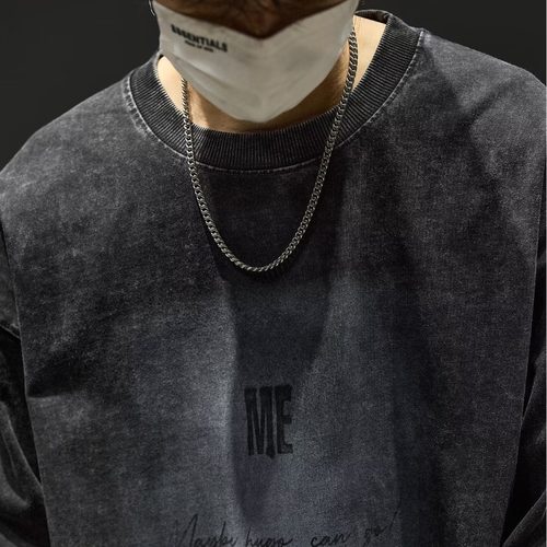 卫衣男士加肥加大胖子嘻哈街头打底衫春秋季大码水洗纯棉长袖t恤 - 图3