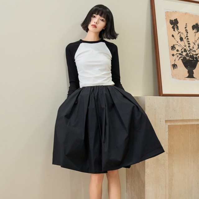 Skirt 120 long velvet cotton double layer retro fluffy skirt