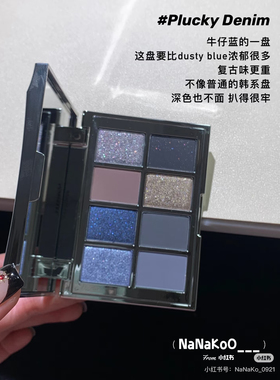 risky八色眼影小样轻薄哑光珠光综合盘高光自然不晕染朋克风试色