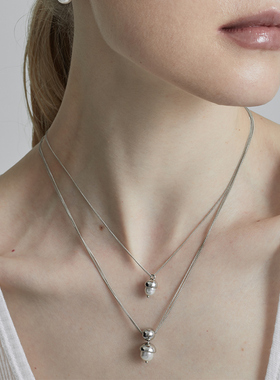 THEYKNOW珍珠松果双链吊坠项链