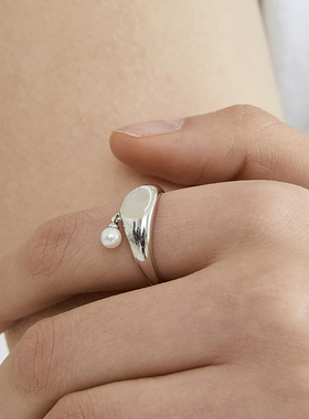 ins潮风小众设计珍珠戒指