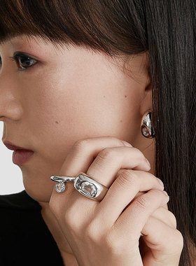 天然水晶ins潮风高级感小众戒指