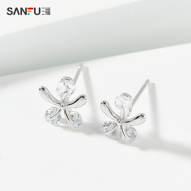 三福925银星星闪闪耳钉一对 时尚耳环气质个性耳饰配饰839202,淘宝优惠券,粉丝福利购,淘宝优惠卷