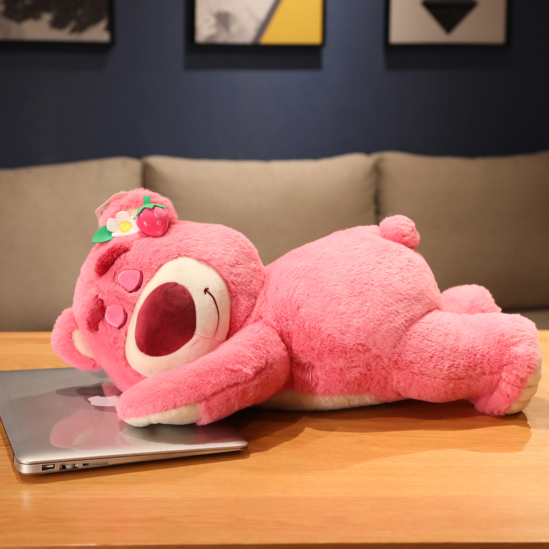 正版迪士尼趴趴草莓熊公仔女抱枕 喜感熊毛绒布艺类玩具