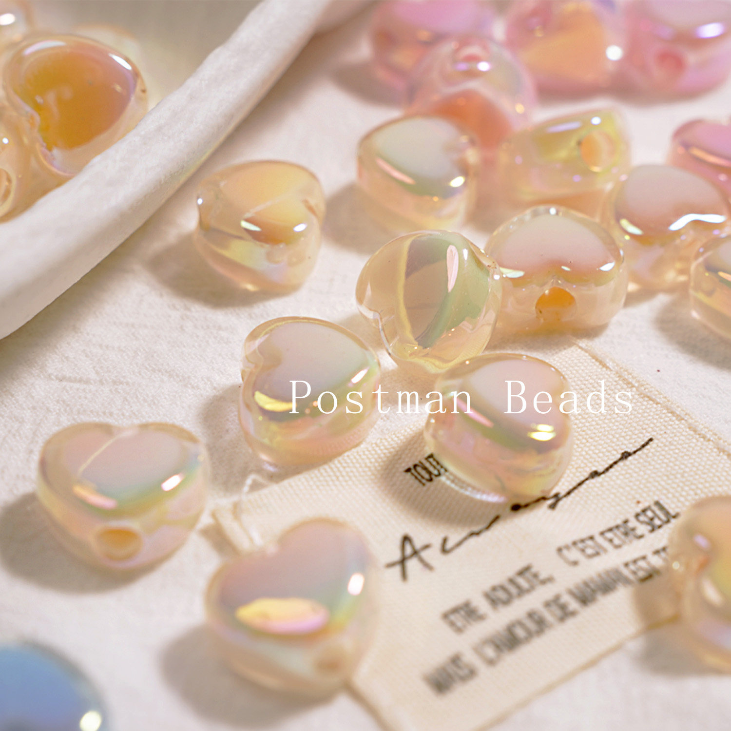 Bright color uv plated fat love acrylic love beads loose beads handmade diy mobile phone chain beaded jewelry accessories