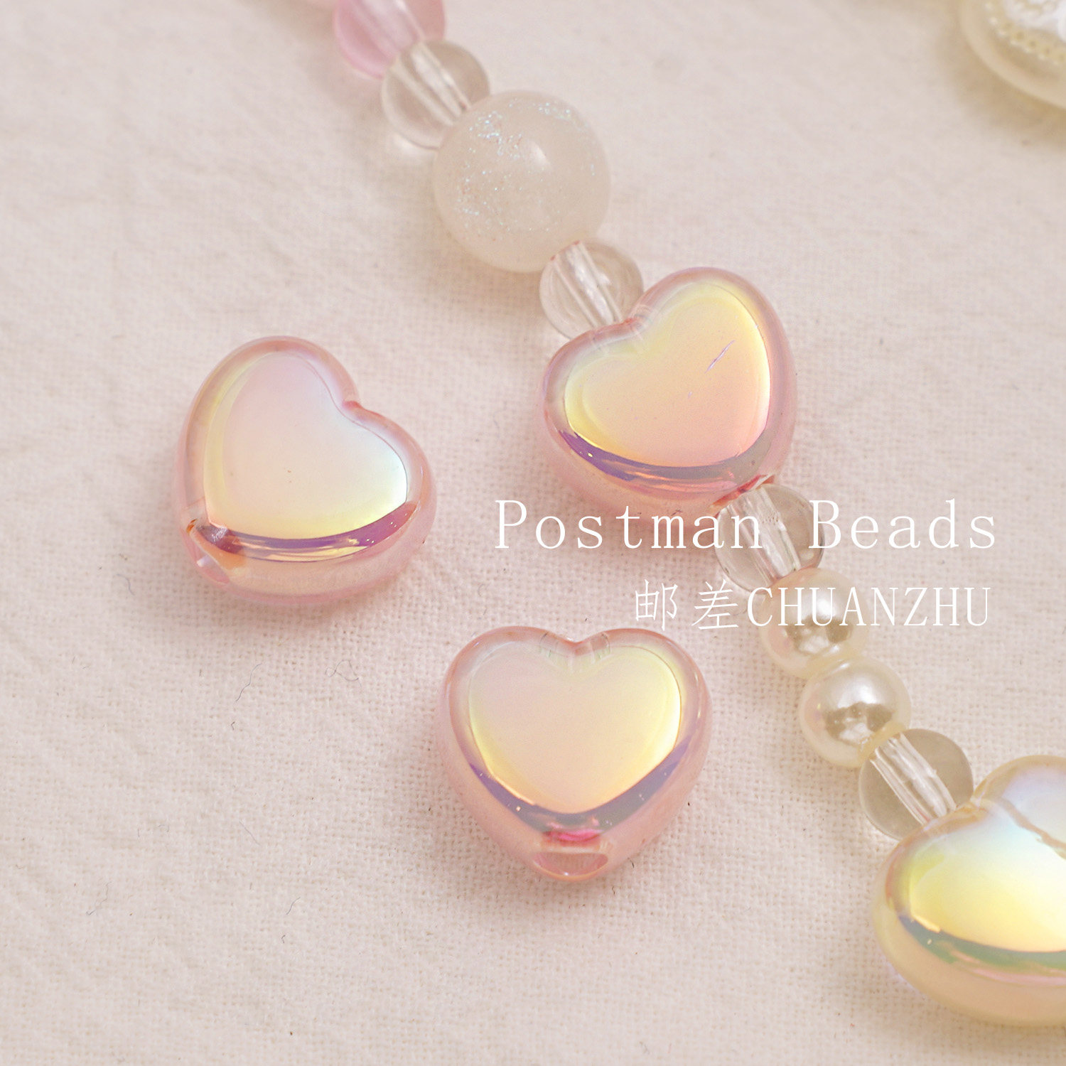 Bright color uv plated fat love acrylic love beads loose beads handmade diy mobile phone chain beaded jewelry accessories