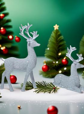 餐边柜装饰品摆件福鹿装饰摆件轻奢高级感客厅玄关桌面酒柜装饰摆