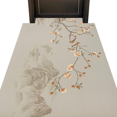 PVC 入户门地垫新中式高端免洗家用进门地毯可裁剪玄关大门口脚垫 - 图3