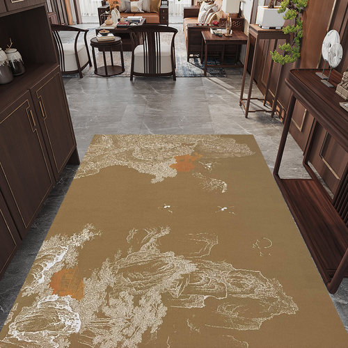 PVC 入户门地垫新中式高端免洗家用进门地毯可裁剪玄关大门口脚垫 - 图1