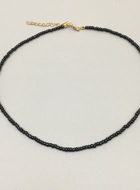Simple Seed Beads Strand Necklace Women String Beaded Short