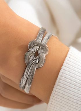 Unique Adjustable Twisted Chunky Snake Chain Bracelet for