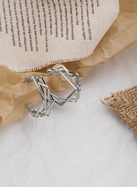 New Fashion Trend Geometric Gold Color Hoop Earrings Ladies