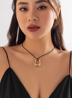 Ingemark Vintage Black Leather Braid Wax Cord Chain