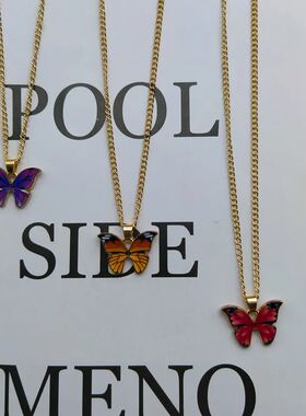 Korean Fashion Cute Butterfly Pendant Necklace for Women
