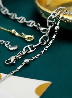 2Pcs Fashion Stainless Steel Anklet Set For Women Cuban