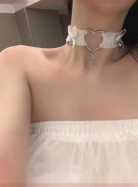 辣妹大腿环项圈大码女颈带颈链配饰y2k亚文化锁骨链子choker铃铛