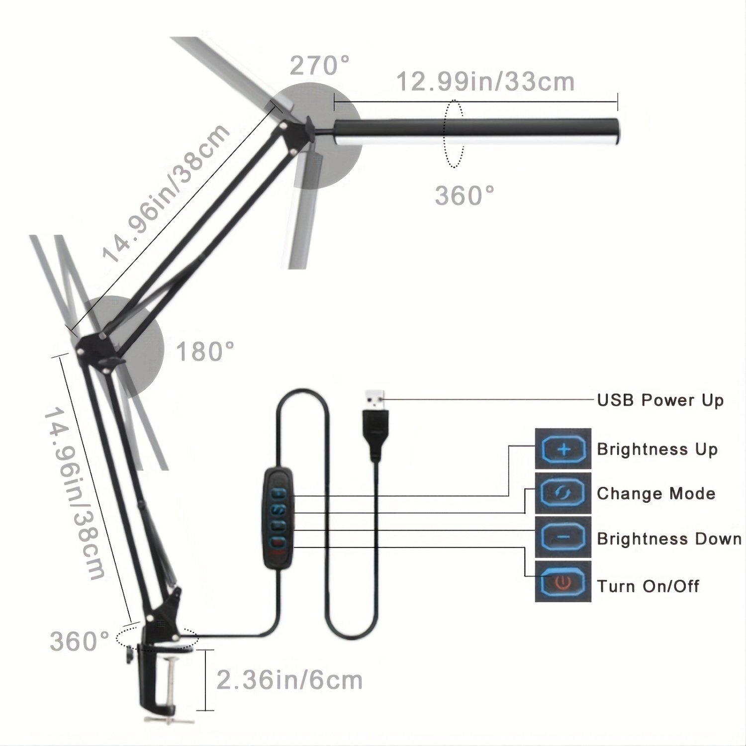 2025款夹子台灯单双头usb插电LED长臂折叠护眼学习床头学生,淘宝优惠券,粉丝福利购,淘宝优惠卷