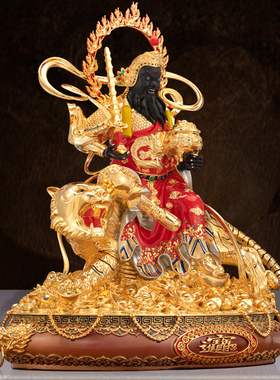 台湾纯铜鎏金武财神五路财神