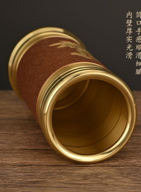 台湾纯铜香筒插香储香桶