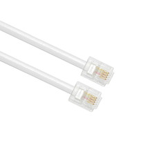 Cool biker 10 m white pure copper 4 core multi-strand 6P4C voice jumper landline telephone line with crystal head