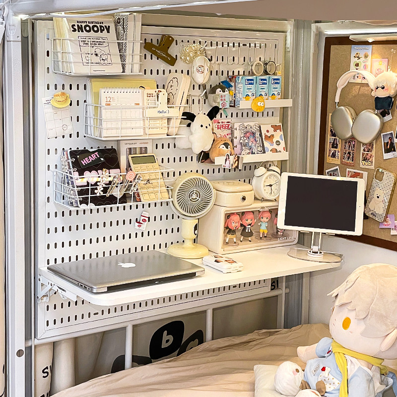Student bed modification hole board bed table bunk bottom bunk suspended computer desk dormitory good things bedside storage rack