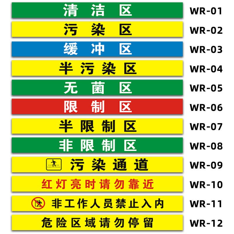 诊所医院垃圾分类区标识牌清洁区标识污染区无菌区半污染区限制区区域标志指示牌警示贴纸亚克力定做-图3