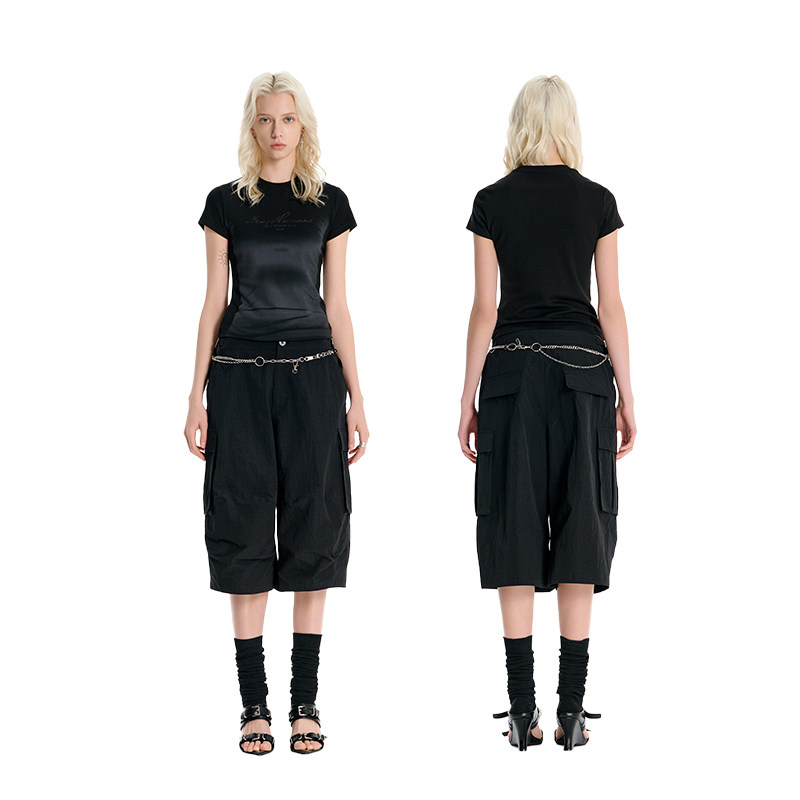 IMXS廓形休闲男短裤中分工装裤女宽松设计感中长七分裤2025年夏季,淘宝优惠券,粉丝福利购,淘宝优惠卷