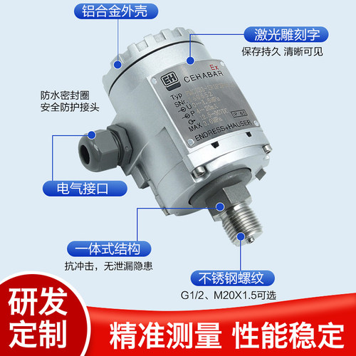 PMC133 E+H工业型压力传感器变送器1MPA 1.6MPA 2.5MPA 4-20MA - 图2