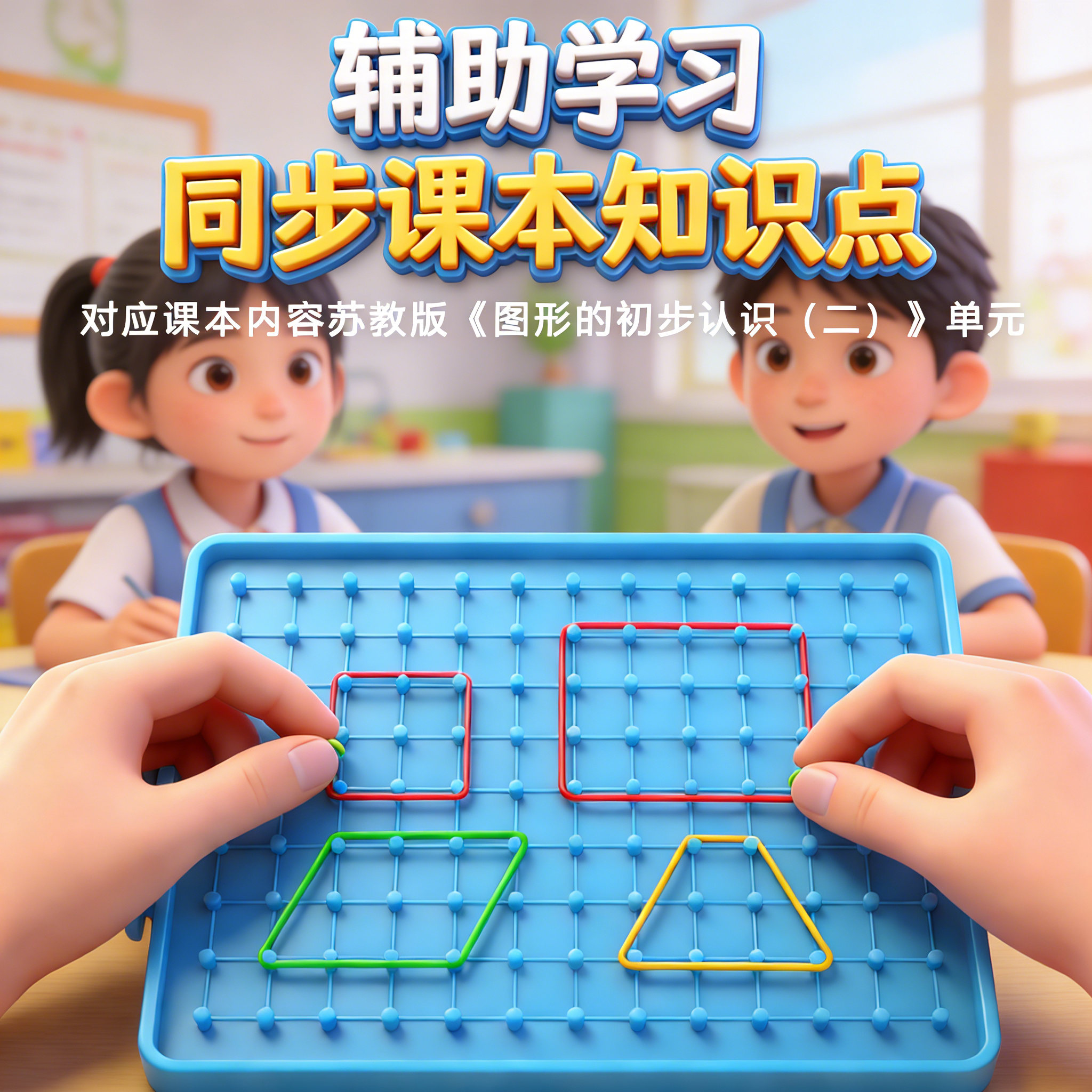钉子板小学生一年级数学教具几何图形认知七巧板几何片组合套装课堂数学教学模型儿童学习用品数学启蒙演示器,淘宝优惠券,粉丝福利购,淘宝优惠卷