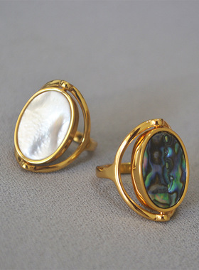 欧美小众戒指镀金女时髦摩登