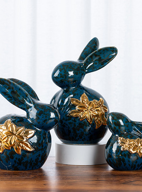 陶瓷珍藏版陶瓷存钱罐儿童理财零钱罐兔年吉祥物书桌装饰硬币