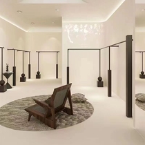 Clothing Store Display Rack Upper Wall Hanger Matt Black Iron Art Men And Women Clothing Online Red Shop Shelves Wall-mounted Display Shelf