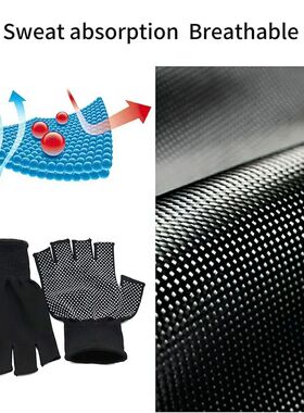 1pair Lightweight Fingerless Bike Gloves Anti Slip Sunscreen