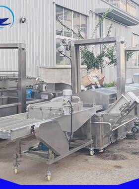 全自动鲜切薯条挂浆油炸流线油工圆厂定制大型汇泽肉丸藕子刮水渣