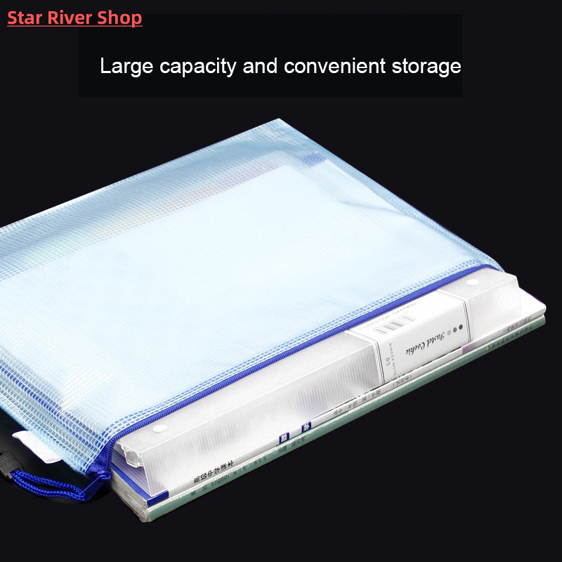 10pcs A4/A5/A6 Mesh Zipper Pouch Document Bag Waterproof Zip - 图0