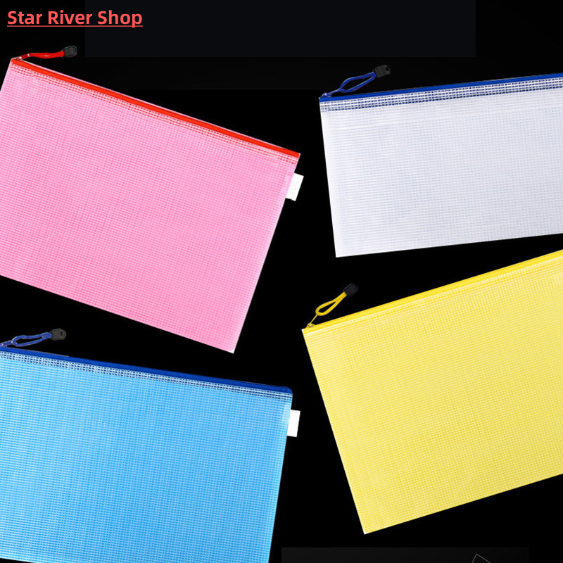 10pcs A4/A5/A6 Mesh Zipper Pouch Document Bag Waterproof Zip - 图3
