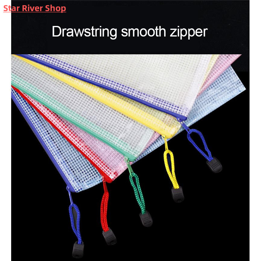 10pcs A4/A5/A6 Mesh Zipper Pouch Document Bag Waterproof Zip - 图2