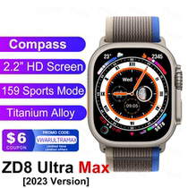 2023 ZD8 Ultra MAX Plus Smart Watch Series 8 Compass 49mm Ti